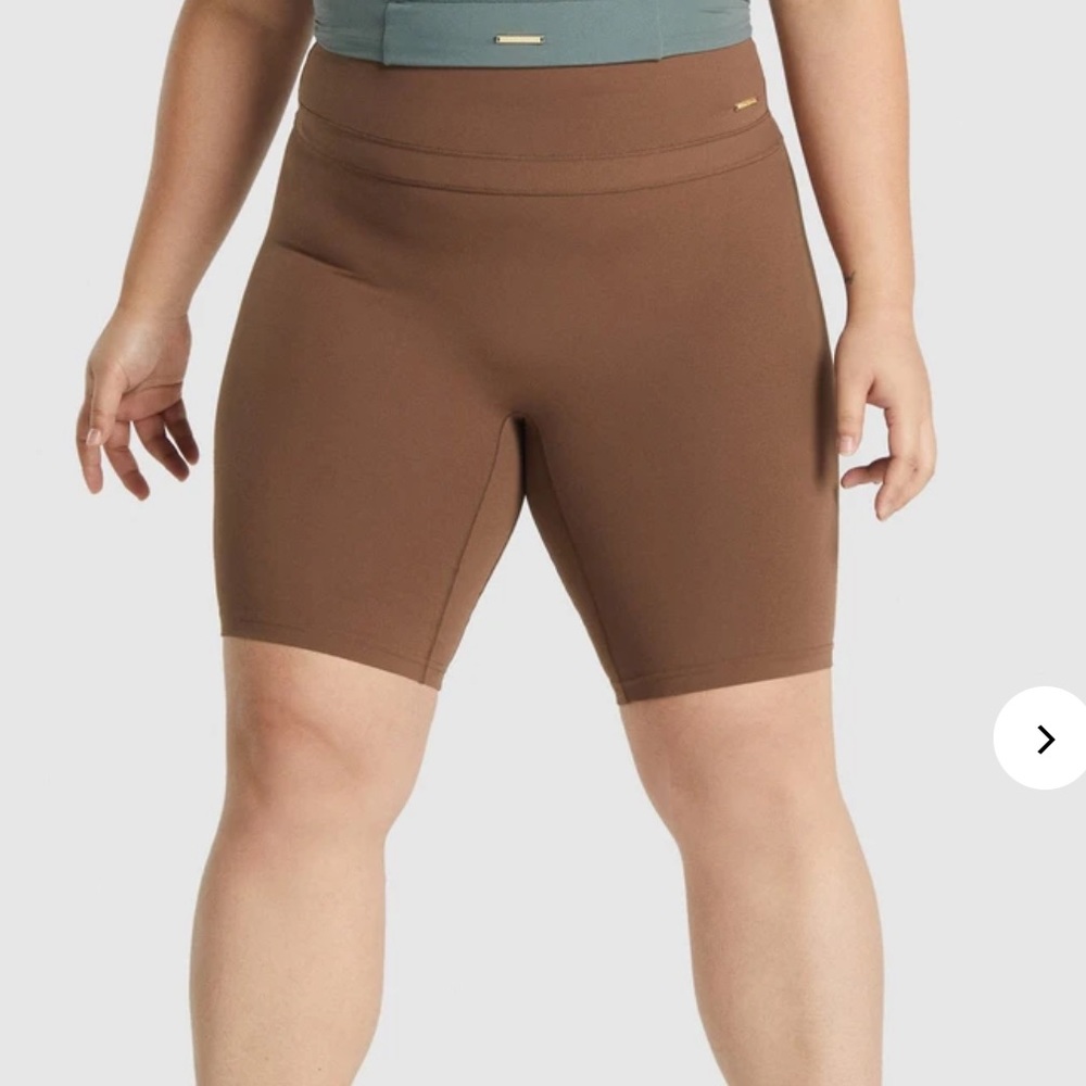 NEW Whitney Simmons Gymshark Dandelion Brown Cycling Shorts - Picture 4 of 6